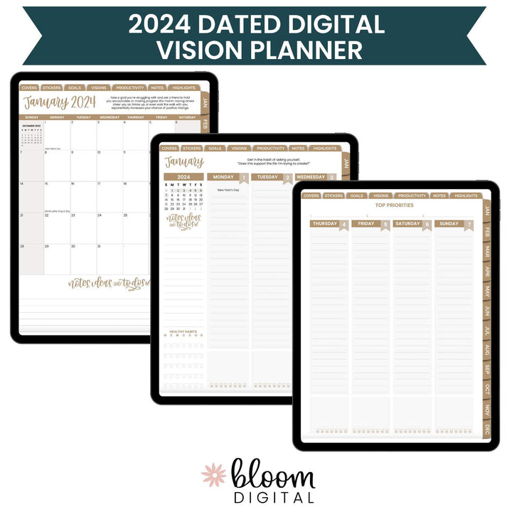 Digital 2024 Vision Planner, for Digital Planning on iPad