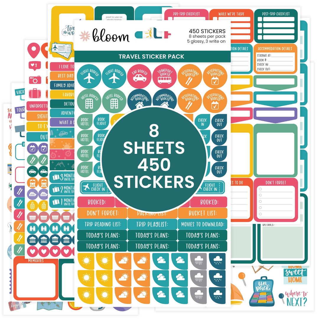 Ultimate Productivity Stickers Set - Large Value Pack of 20 Planner Sticker Sheets - Calendars, to Do Lists, Habit Trackers, Goals - Accessories 