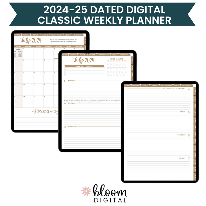 Digital 2024-25 Classic Planner, for Digital Planning on iPad