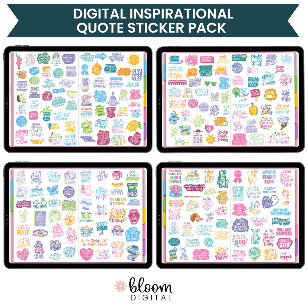 Digital Sticker Pack, Inspirational Quotes
