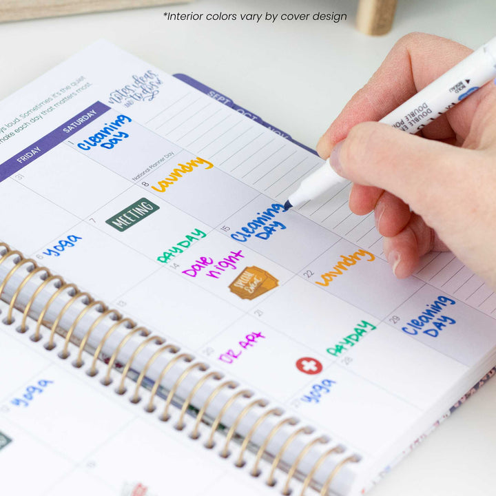 2026-27 Hard Cover Planner, 5.5" x 8.25" | Purple Linen - bloom daily planners