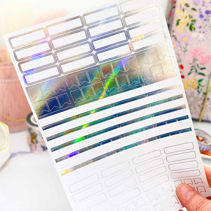 Planner Stickers | Calendar Essentials | Iridescent Foil on Clear - bloom daily planners