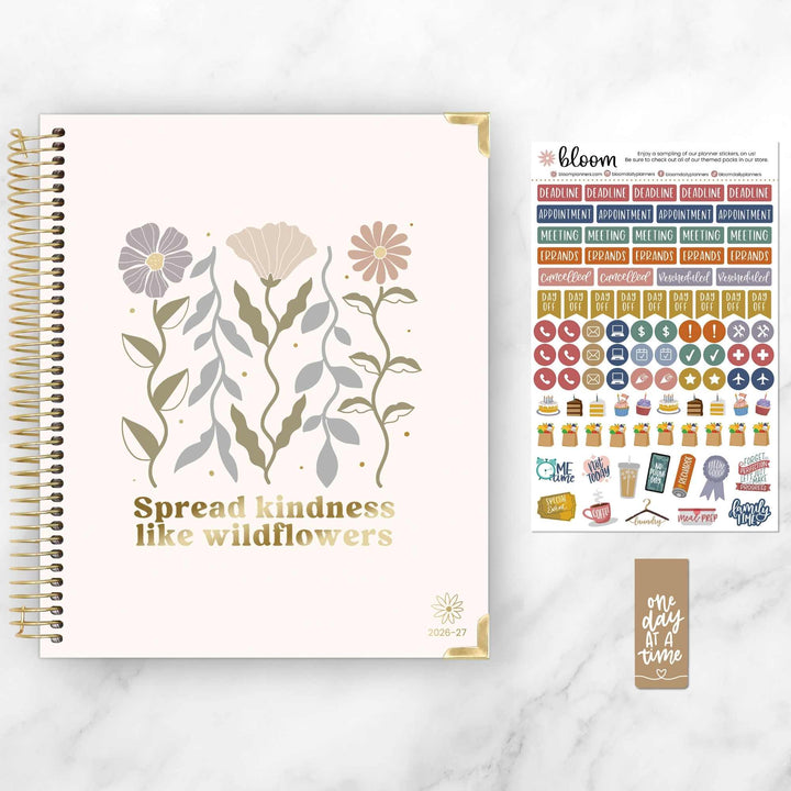 2026–27 Vision Goal Planner, 7.5" x 9" | Spread Kindness Like Wildflowers - bloom daily planners