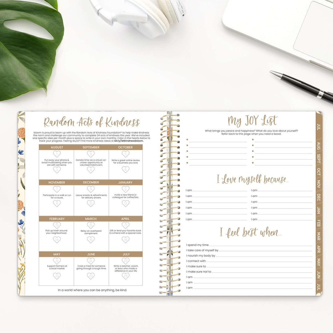 2025-26 Soft Cover Planner, 8.5" x 11", Whimsical Wildflowers