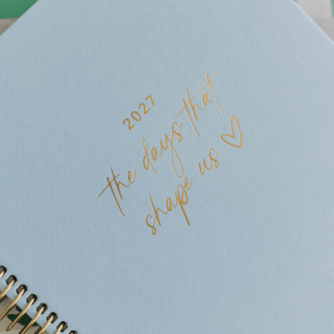 Close up of the planner cover.