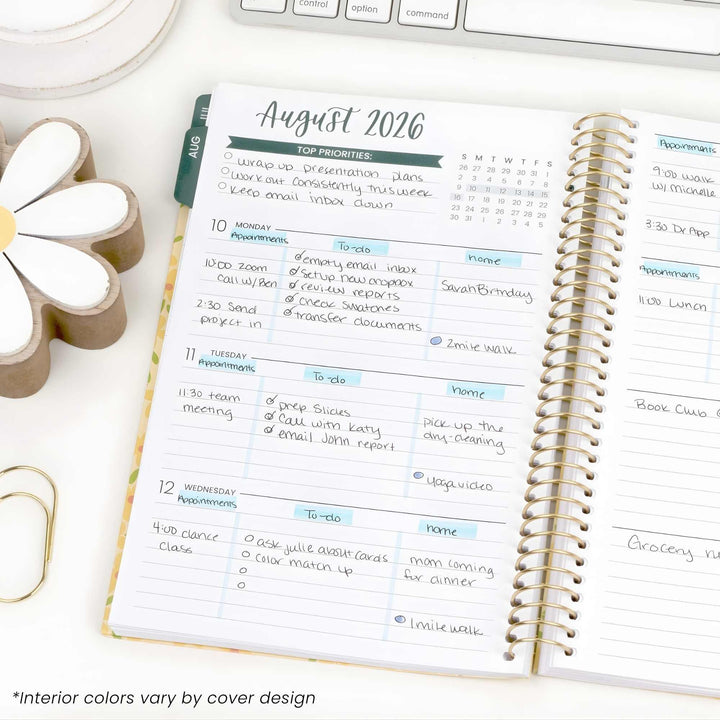 2026-27 Soft Cover Planner, 5.5" x 8.25" | Butterfly Garden - bloom daily planners