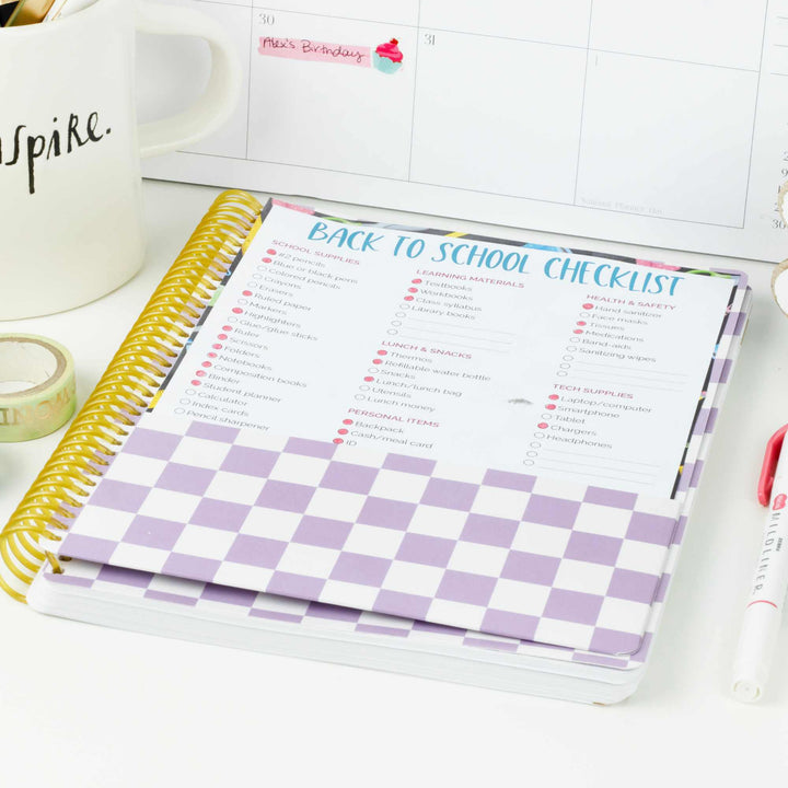 2026–27 Daisy Column Academic Planner, 7" x 9" | Checkered - bloom daily planners