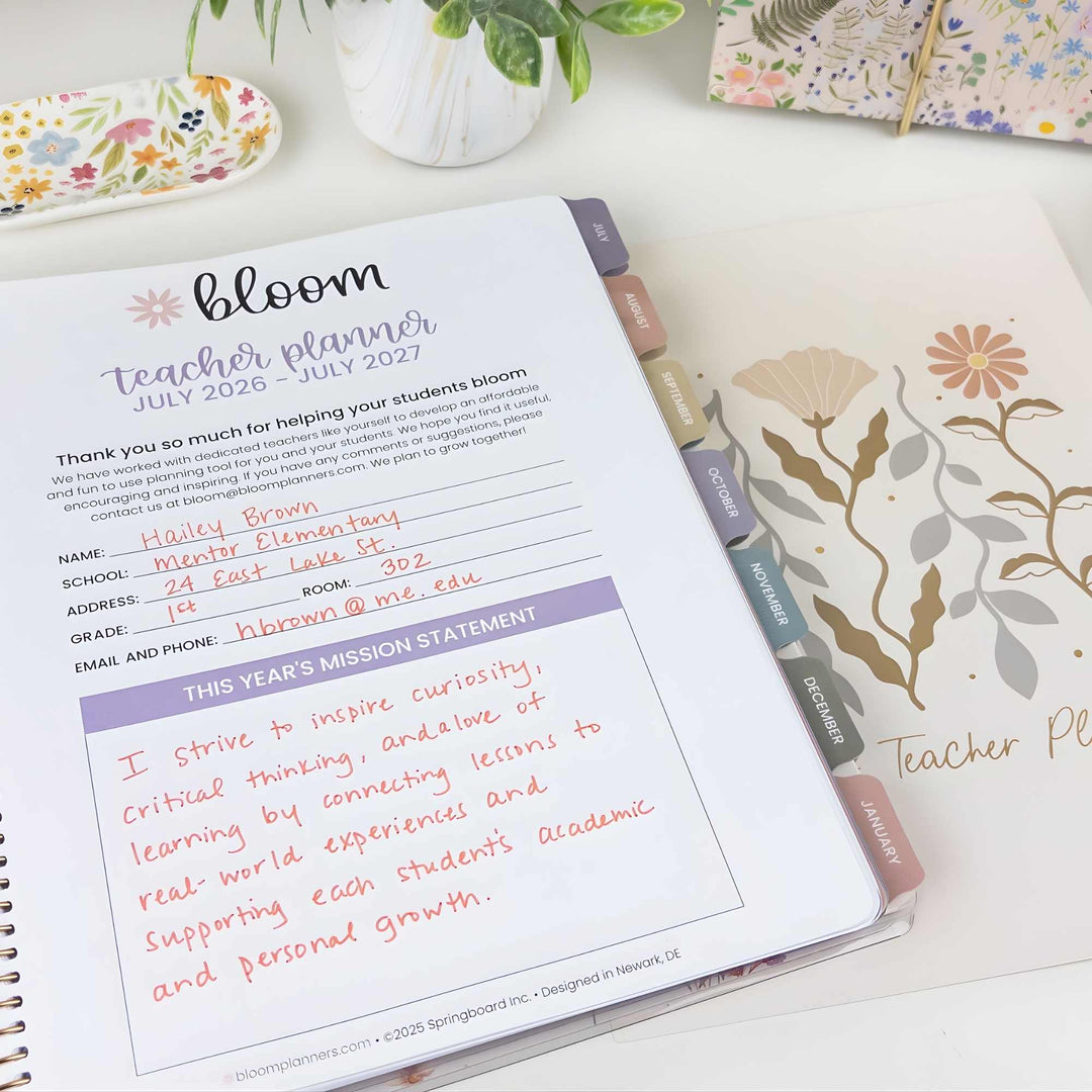 2026-27 Teacher Planner | Cool Tones | Interchangeable Cover - bloom daily planners