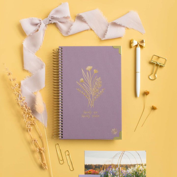 2026-27 Hard Cover Planner, 5.5" x 8.25" | Purple Linen - bloom daily planners