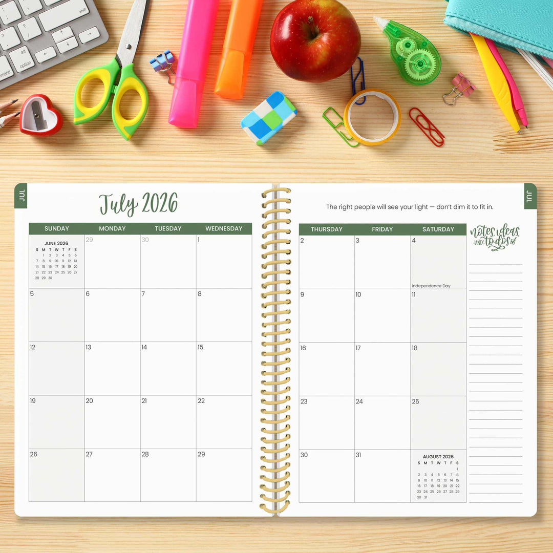 2026–27 Daisy Column Academic Planner, 7" x 9" | Butter Yellow Daisies - bloom daily planners