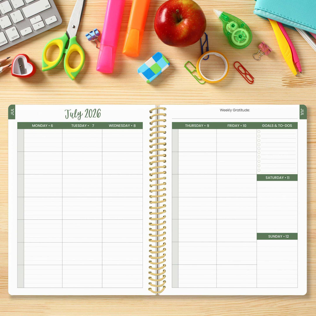 2026–27 Daisy Column Academic Planner, 7" x 9" | Butter Yellow Daisies - bloom daily planners