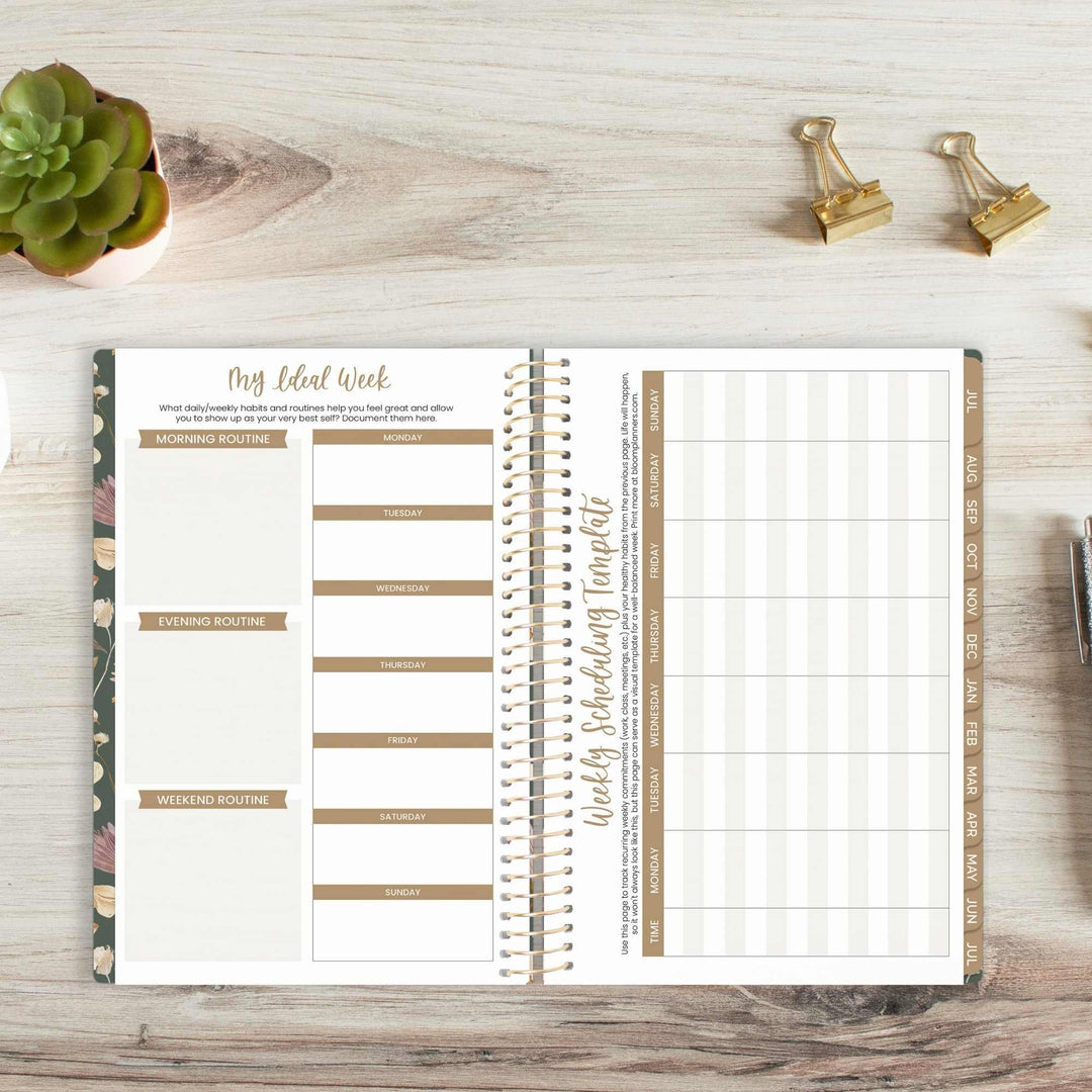 2026-27 Soft Cover Planner, 5.5" x 8.25" | Butterfly Garden - bloom daily planners