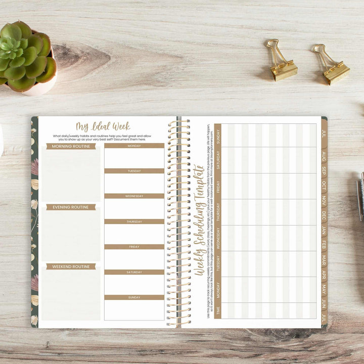 2026-27 Soft Cover Planner, 5.5" x 8.25" | Butterfly Garden - bloom daily planners