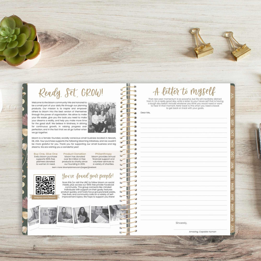 2026-27 Soft Cover Planner, 5.5" x 8.25" | Butterfly Garden - bloom daily planners