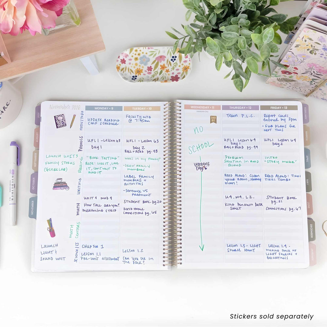 2026-27 Teacher Planner | Cool Tones | Interchangeable Cover - bloom daily planners