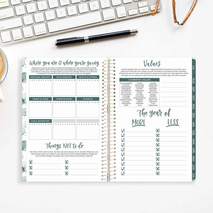 2026-27 Soft Cover Planner, 5.5" x 8.25" | Boho Greenery - bloom daily planners