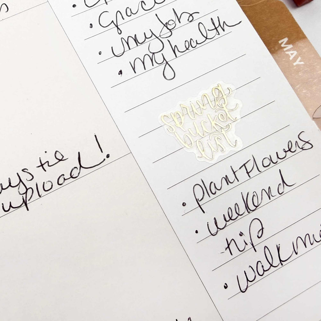 Planner Stickers | Calendar Essentials | Gold Foil on Clear - bloom daily planners