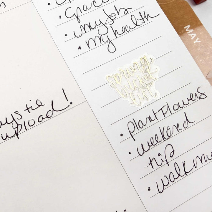 Planner Stickers | Calendar Essentials | Gold Foil on Clear - bloom daily planners