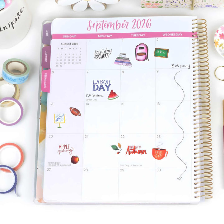 2026-27 Teacher Planner | Bold & Bright | Interchangeable Cover - bloom daily planners