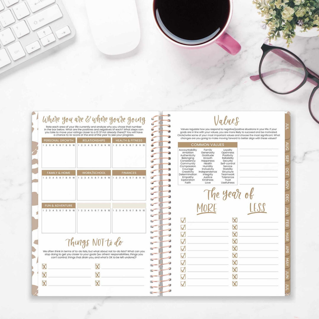 2026–27 Soft Cover Planner, 5.5" x 8.25" | Tan Leopard - bloom daily planners