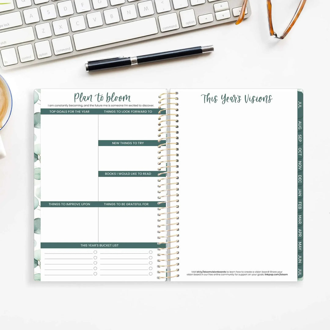 2026-27 Soft Cover Planner, 5.5" x 8.25" | Boho Greenery - bloom daily planners