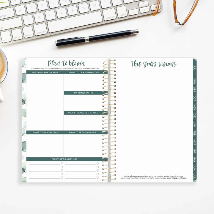 2026-27 Soft Cover Planner, 5.5" x 8.25" | Boho Greenery - bloom daily planners