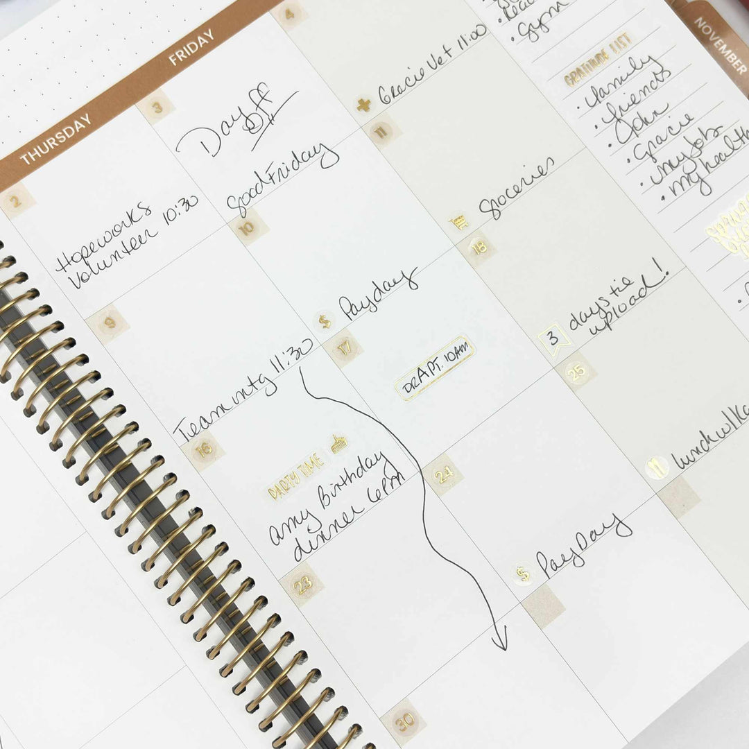 Planner Stickers | Calendar Essentials | Gold Foil on Clear - bloom daily planners