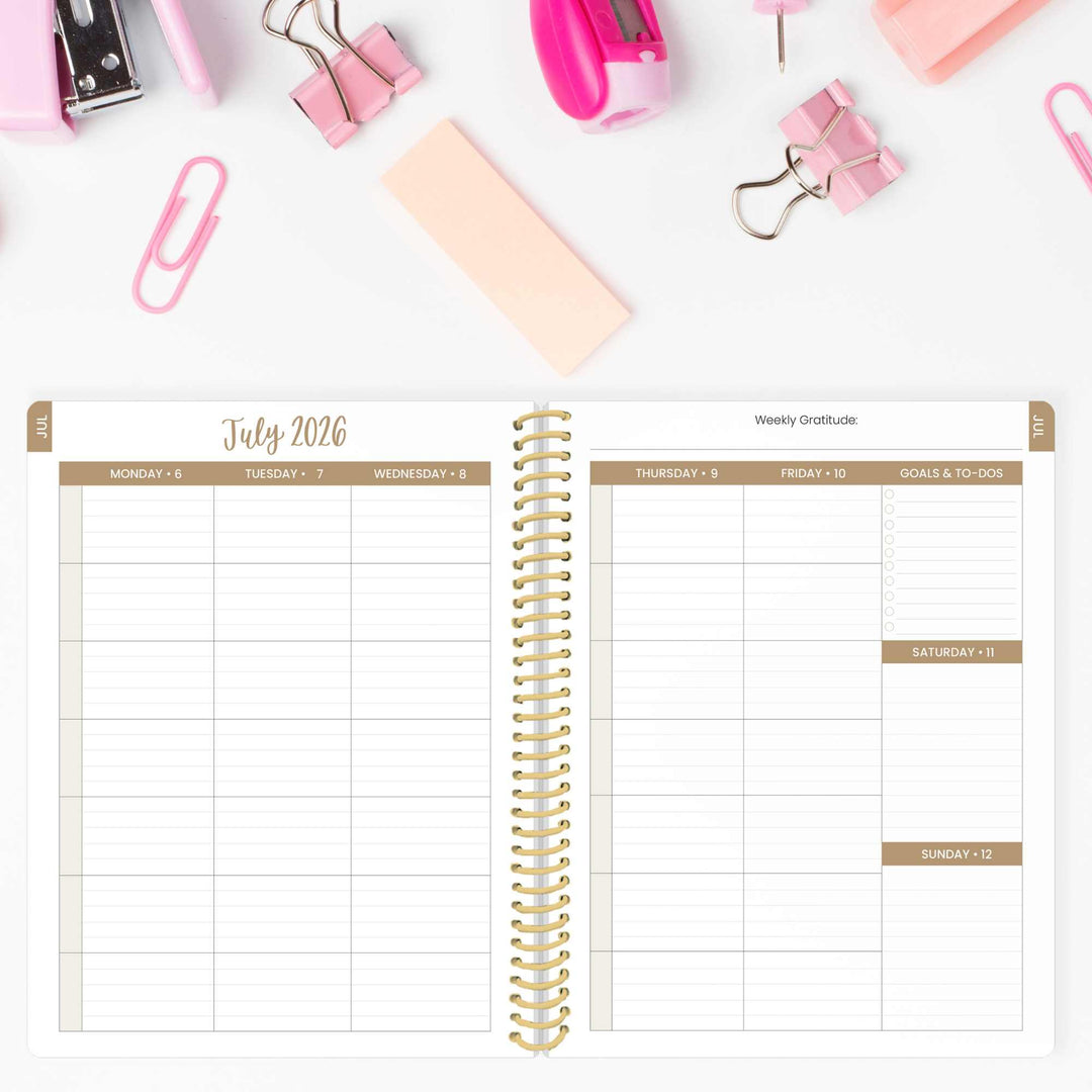 2026–27 Daisy Column Academic Planner, 7" x 9" | Checkered - bloom daily planners