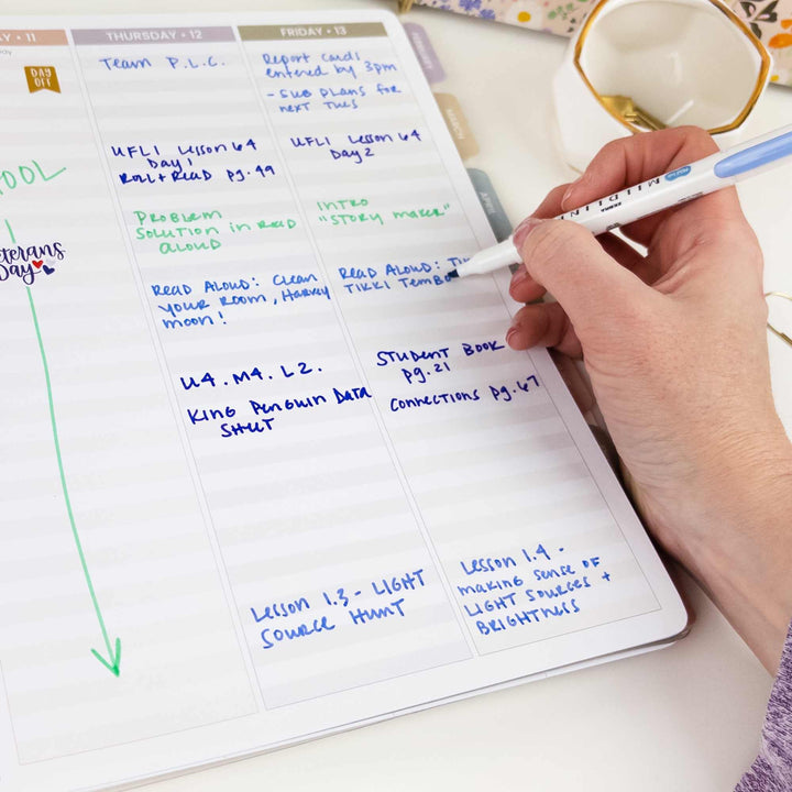 2026-27 Teacher Planner | Cool Tones | Interchangeable Cover - bloom daily planners