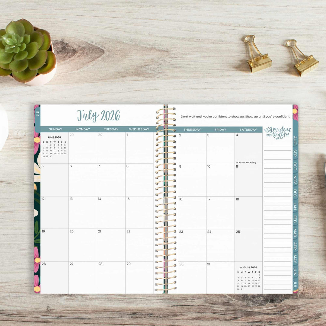 2026-27 Soft Cover Planner, 5.5" x 8.25" | Blooming Wildly - bloom daily planners