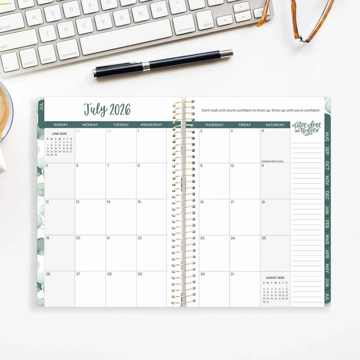 2026-27 Soft Cover Planner, 5.5" x 8.25" | Boho Greenery - bloom daily planners