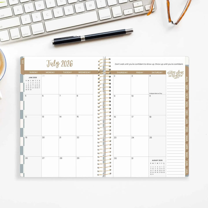 2026–27 Soft Cover Planner, 5.5" x 8.25" | Checkered - bloom daily planners