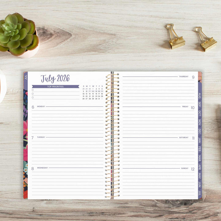 2026–27 Soft Cover Planner, 5.5" x 8.25" | Floral Fiesta - bloom daily planners
