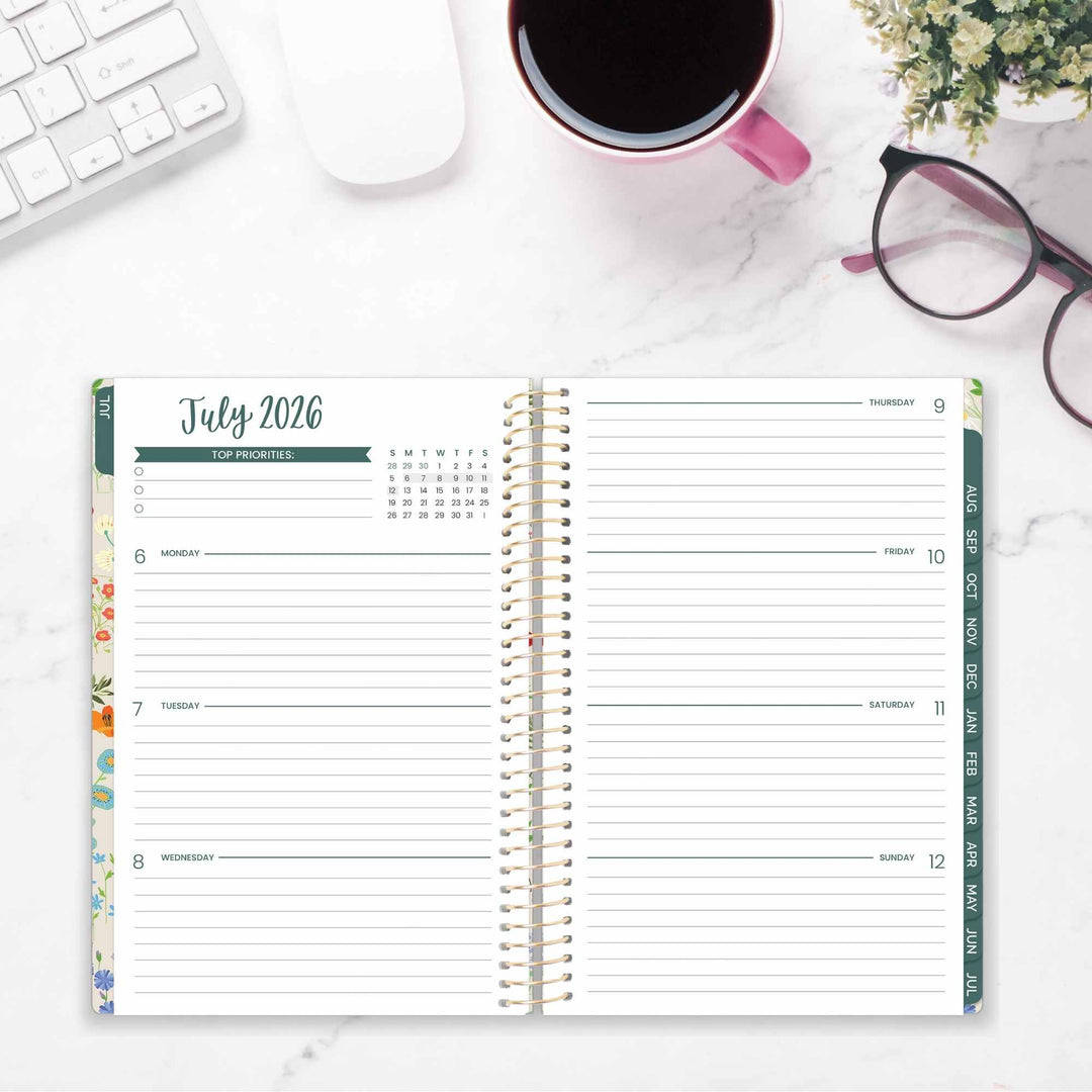 2026–27 Soft Cover Planner, 5.5" x 8.25" | Garden Party - bloom daily planners