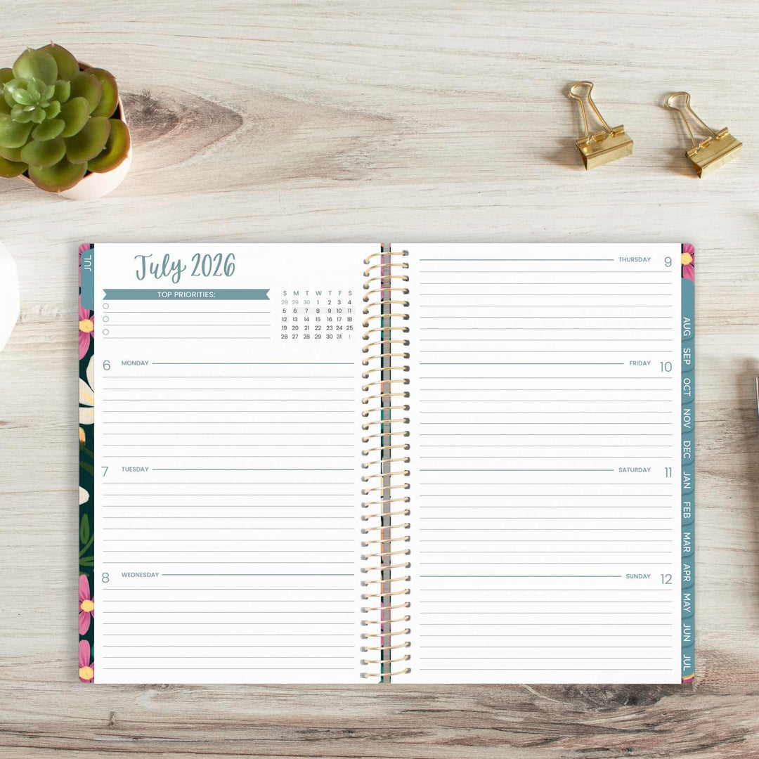 2026-27 Soft Cover Planner, 5.5" x 8.25" | Blooming Wildly - bloom daily planners