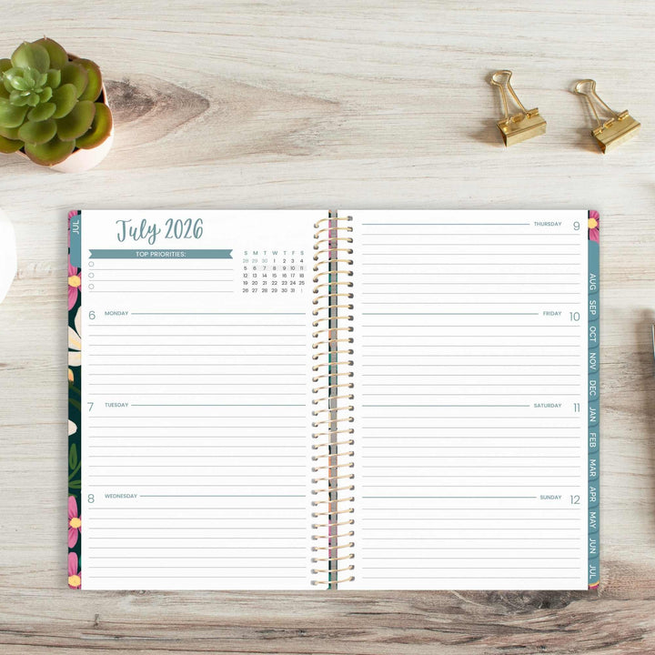 2026-27 Soft Cover Planner, 5.5" x 8.25" | Blooming Wildly - bloom daily planners