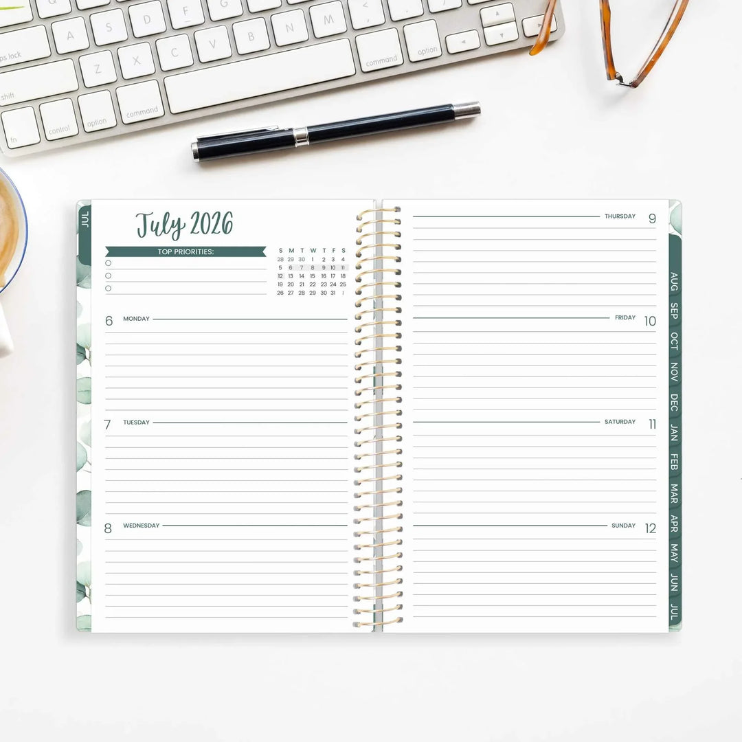 2026-27 Soft Cover Planner, 5.5" x 8.25" | Boho Greenery - bloom daily planners