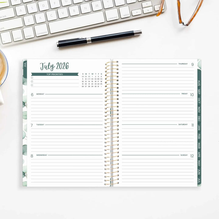2026-27 Soft Cover Planner, 5.5" x 8.25" | Boho Greenery - bloom daily planners