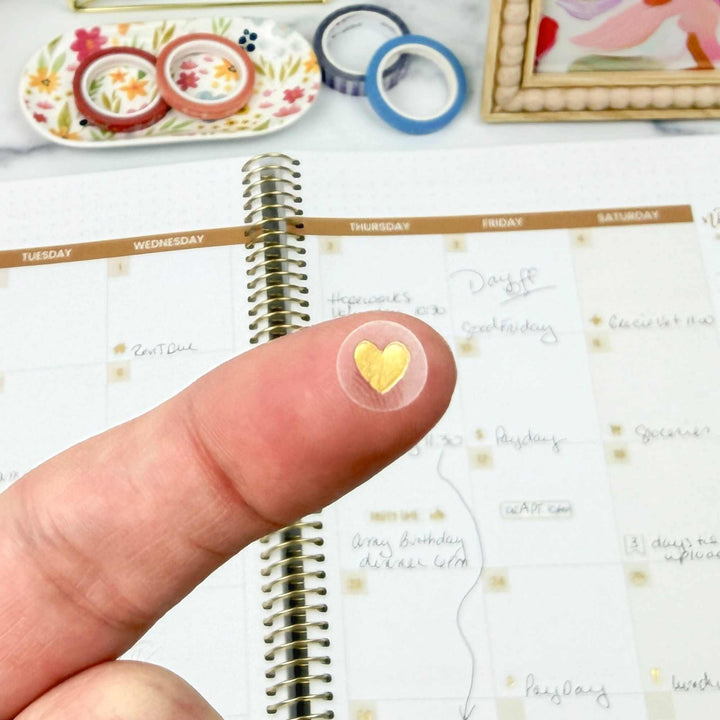 Planner Stickers | Calendar Essentials | Gold Foil on Clear - bloom daily planners