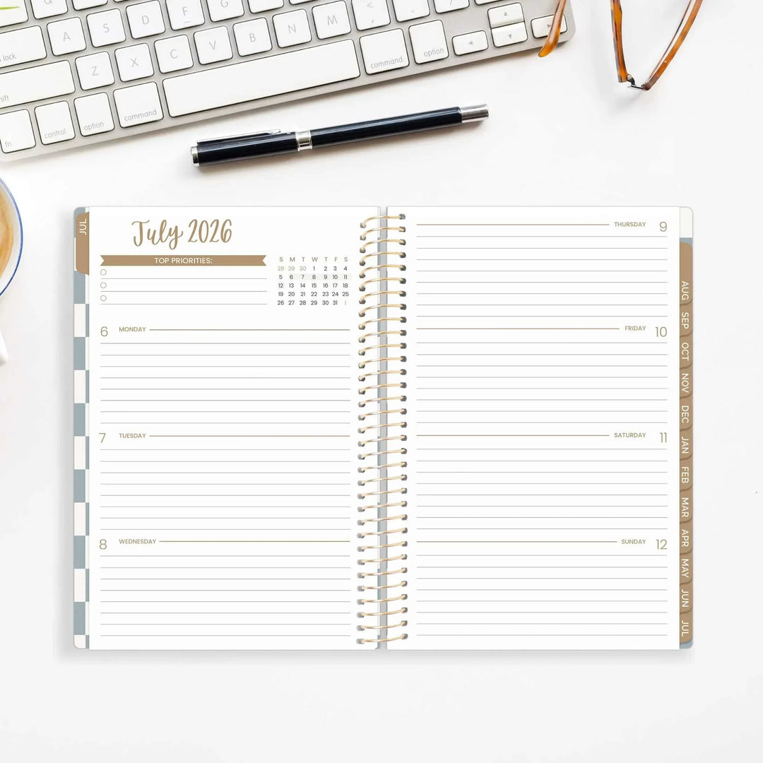 2026–27 Soft Cover Planner, 5.5" x 8.25" | Checkered - bloom daily planners