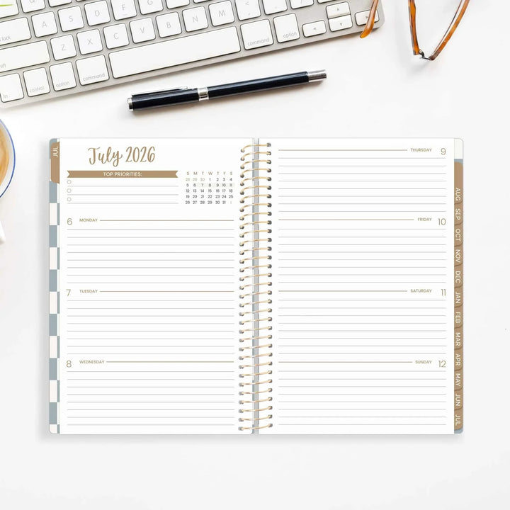 2026–27 Soft Cover Planner, 5.5" x 8.25" | Checkered - bloom daily planners