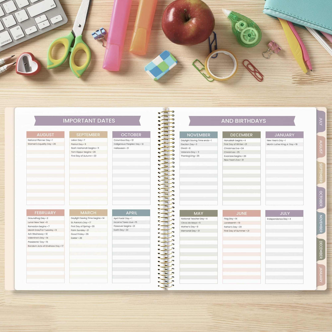 2026-27 Teacher Planner | Cool Tones | Interchangeable Cover - bloom daily planners