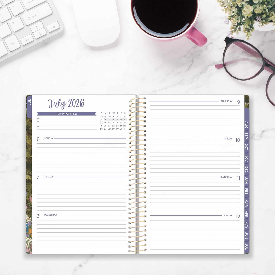 2026–27 Soft Cover Planner, 5.5" x 8.25" | Wildflower Mountainside - bloom daily planners