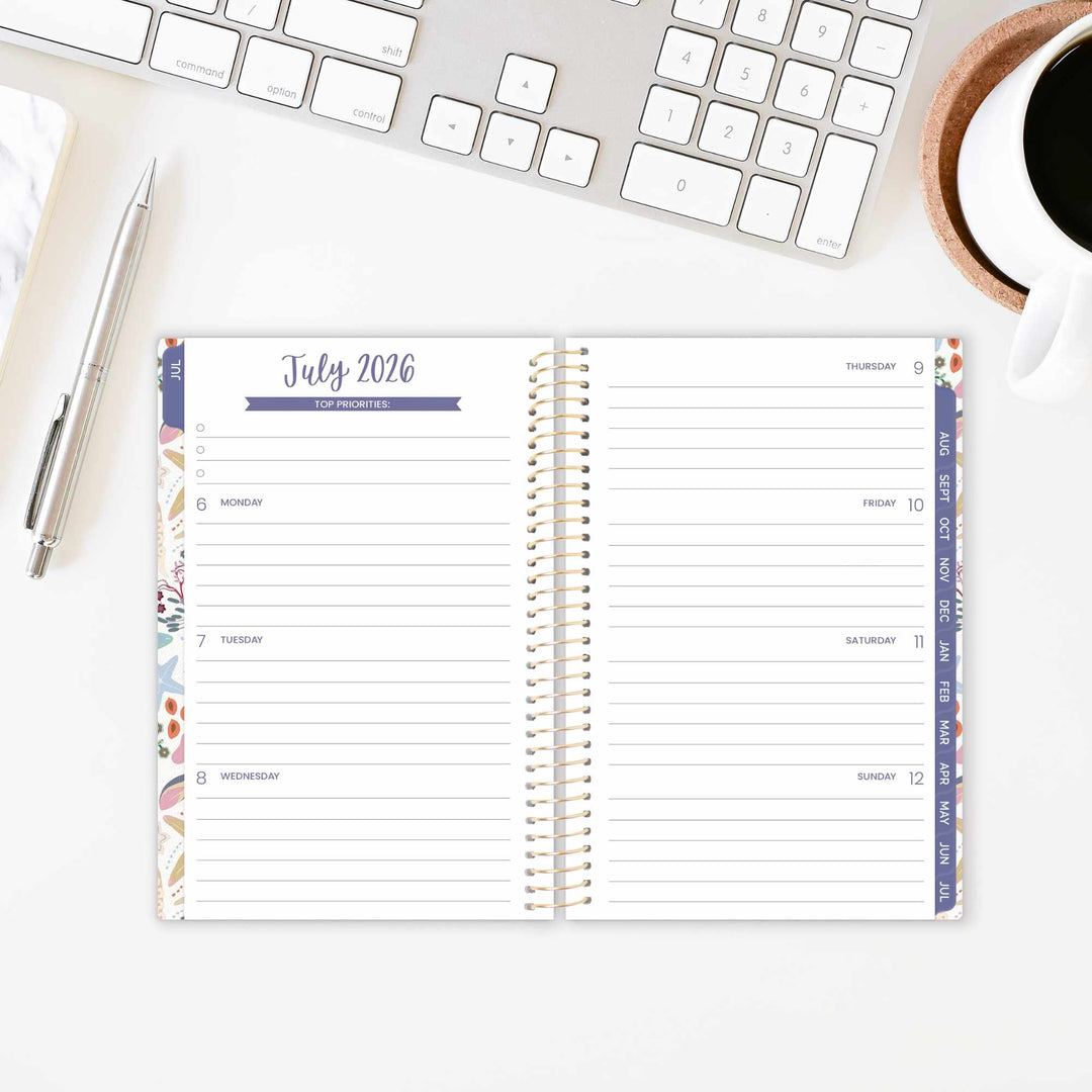 2026–27 Soft Cover Planner, 4" x 6" | Seaside Whimsy - bloom daily planners