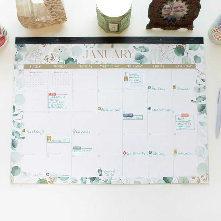 2026 Desk & Wall Calendar, 16" x 21", Greenery