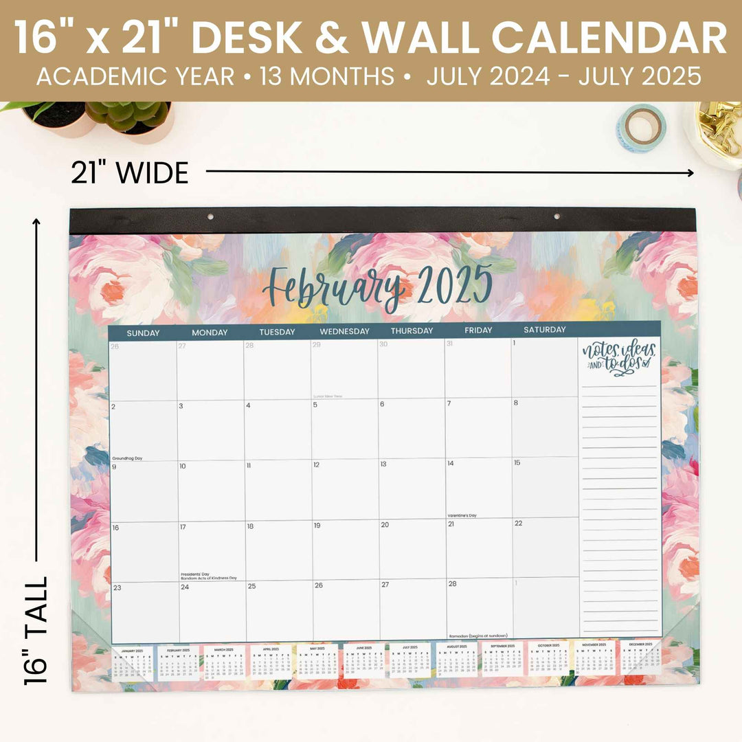 2025 Desk Calendar, 16" x 21", Seasonal