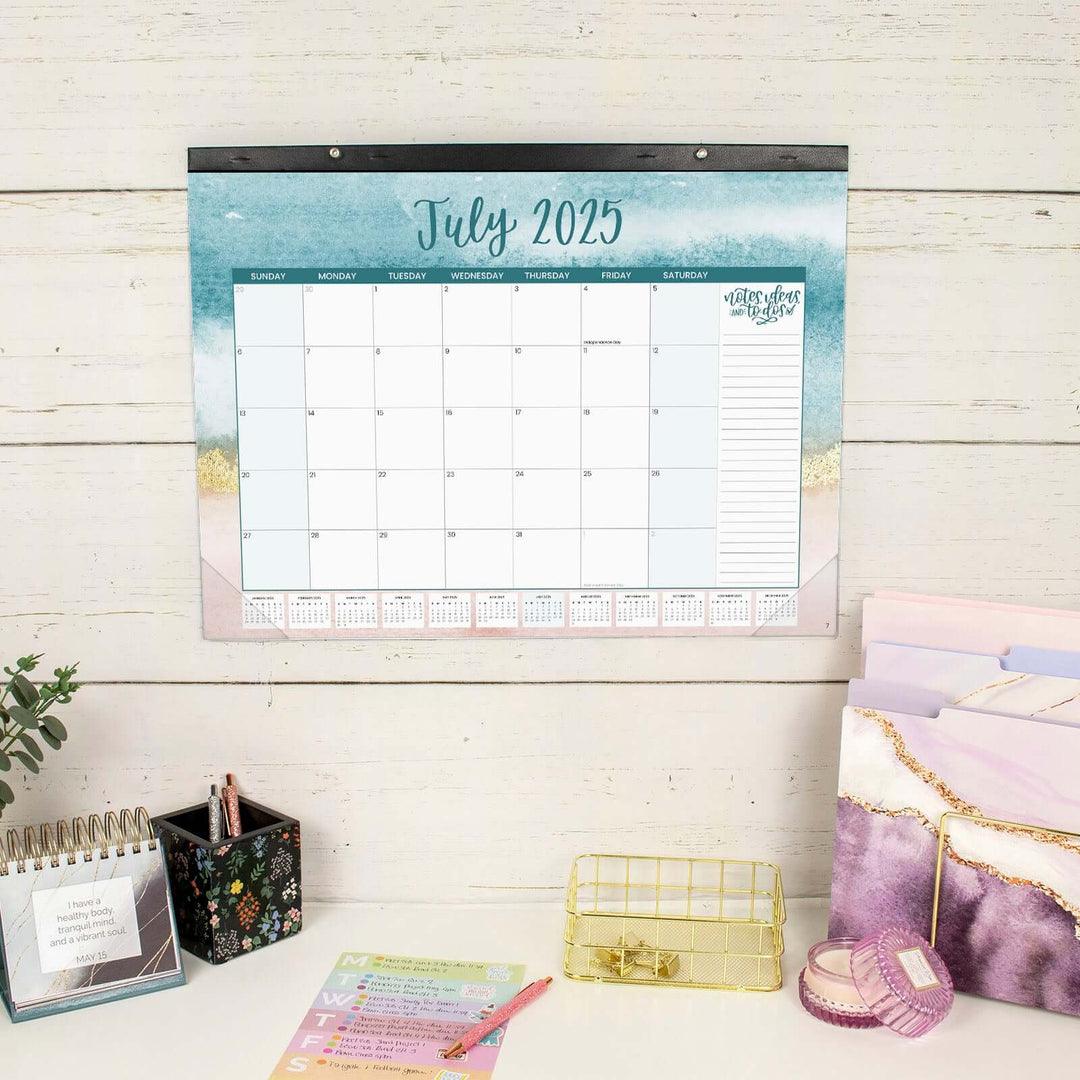 2025 Desk Calendar, 16" x 21", Watercolor