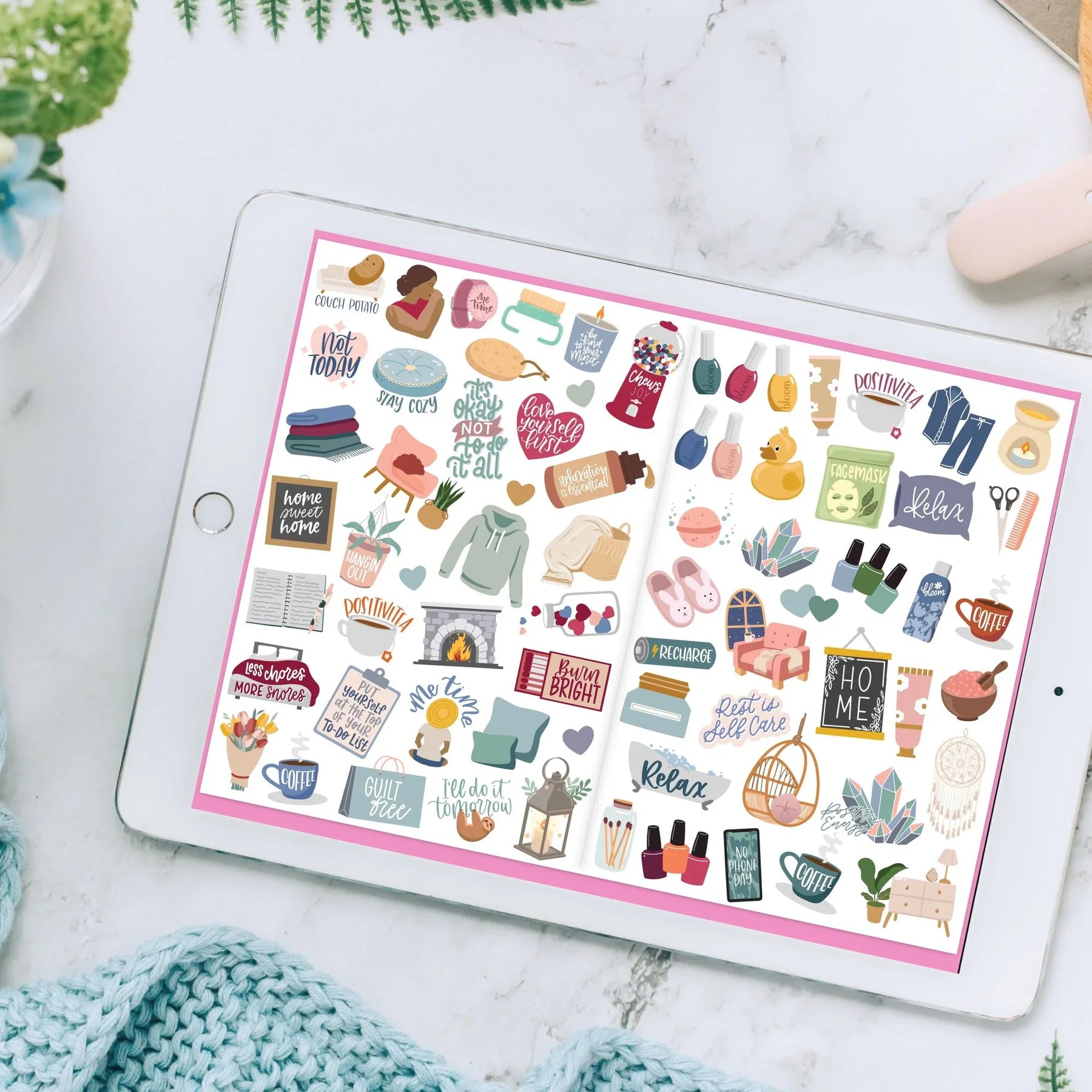 Rest Stickers Rest is Self-Care Digital Stickers for GoodNotes & More – bloom daily ...