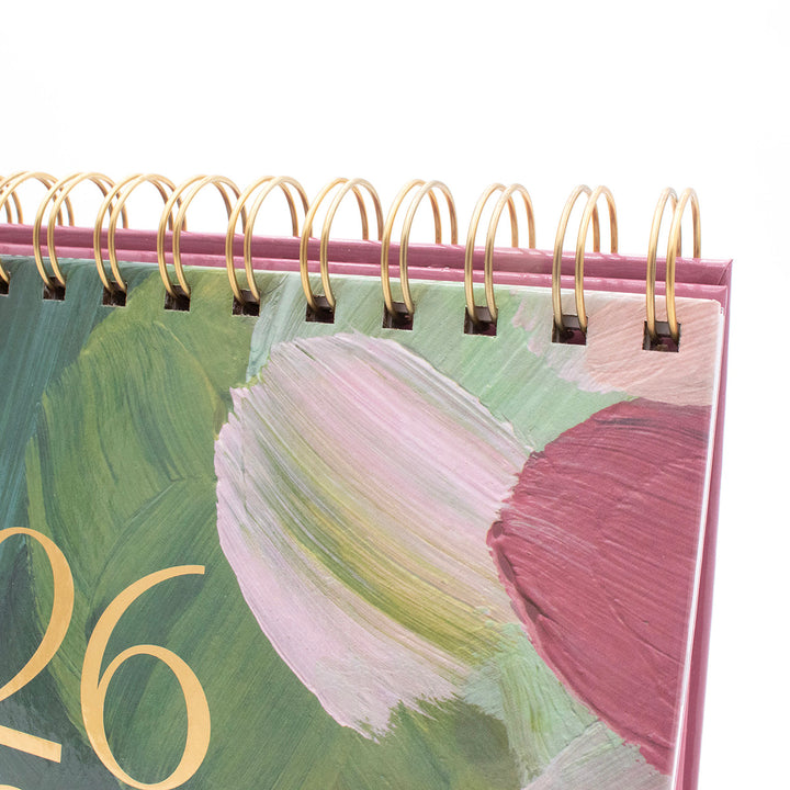2026-2027 19 Month Standing Flip Desk Calendar, 8" x 10", Paint Strokes