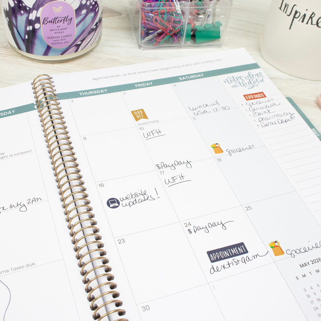 2026 Soft Cover Planner, 8.5" x 11", Blooming Wildly